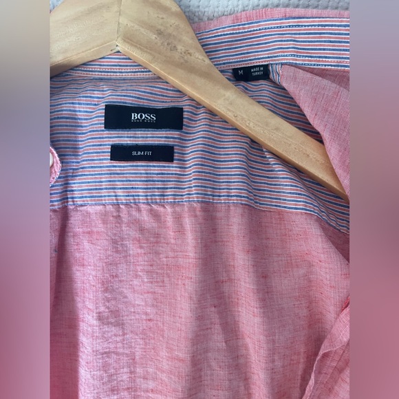 Hugo boss light pink linen shirt - Picture 2 of 2